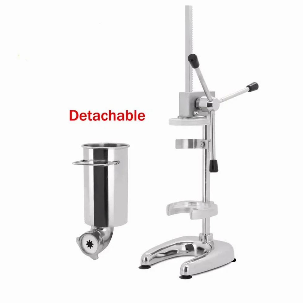 Churro Maker Machine, komercyjna 2 l ręczna hiszpańska churrera, 5 form, pionowy sprzęt do przekąsek ze stali nierdzewnej do pysznych domowych churros