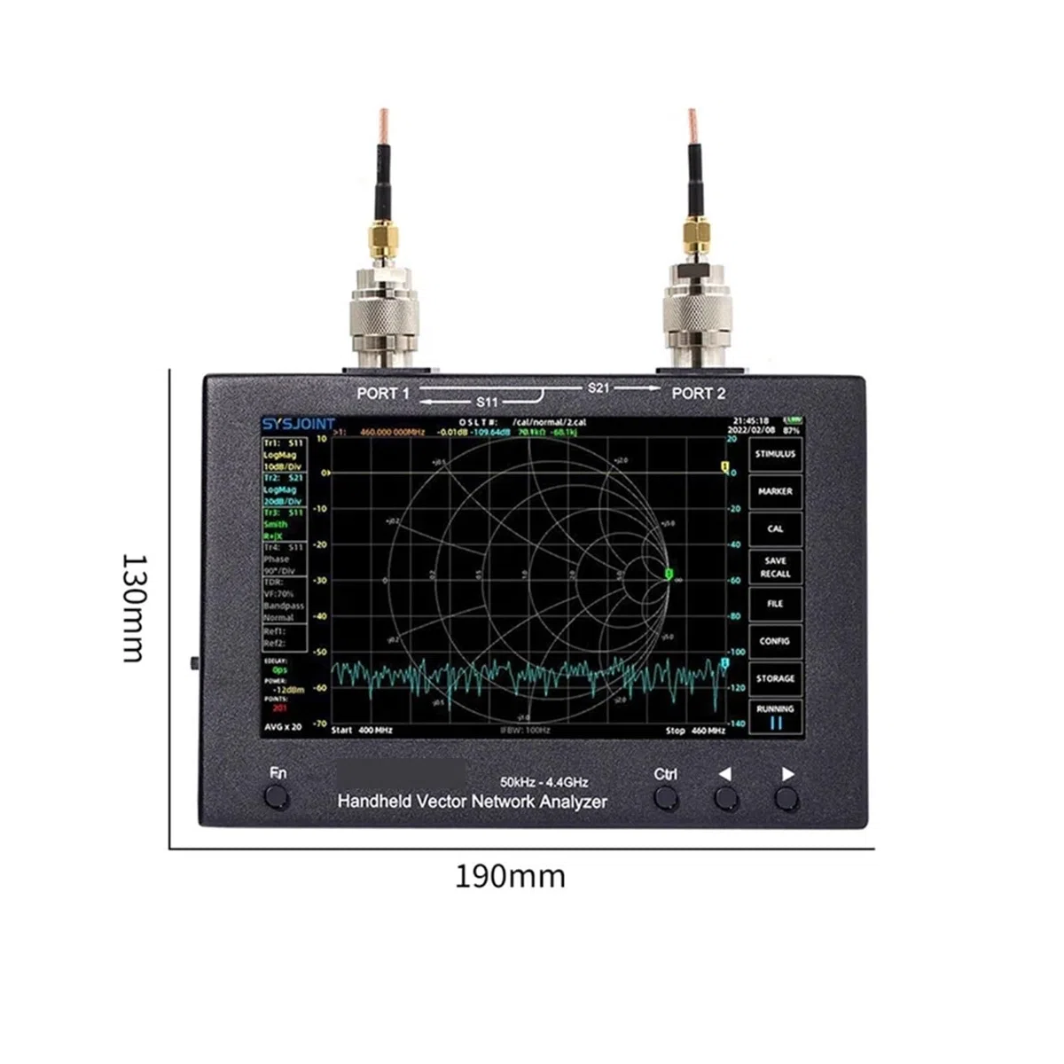 Analizator sieci 7-calowy Przenośny Analizator Sieci Wektorowej Z Ekranem Dotykowym LCD 50 KHz-4,4 GHz HF VHF UHF VNA FCC Zestawy Testowe Antenowy do diagnostyki kabli sieciowych
