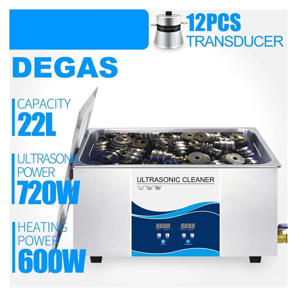 Urządzenie do czyszczenia ultradźwiękowego Digital Ultrasonic Cleaner 2 2L 900W Z ogrzewaniem ultradźwiękowego czystszego przemysłowego do automatycznych części silnika zdejmij olej(720W)