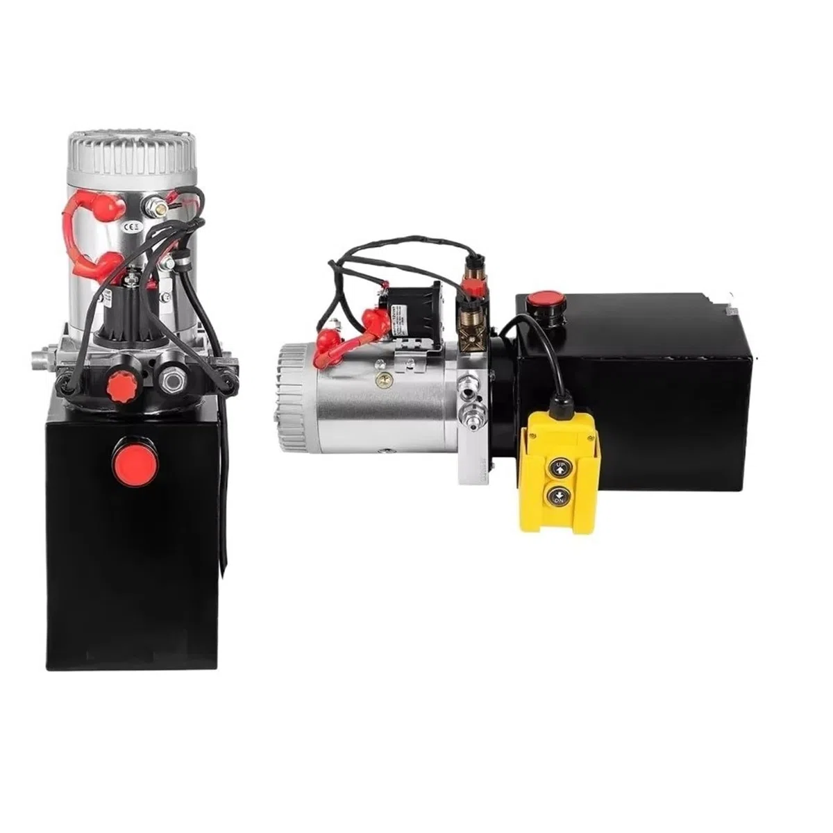 mini pompa obiegowa Podnośnik samochodowy Pompa hydrauliczna 12 V DC Podwójne działanie Jednostka napędowa Zbiornik oleju stalowego Kwarta Przyczepa Elektryczna pompa hydrauliczna