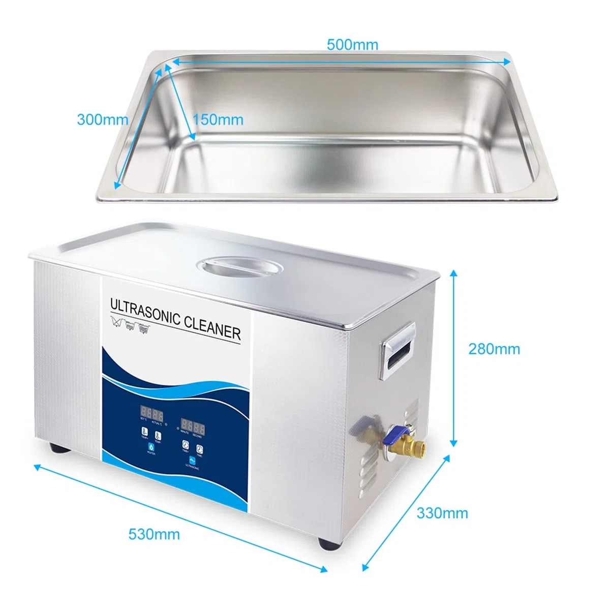 Urządzenie do czyszczenia ultradźwiękowego Digital Ultrasonic Cleaner 2 2L 900W Z ogrzewaniem ultradźwiękowego czystszego przemysłowego do automatycznych części silnika zdejmij olej(720W)