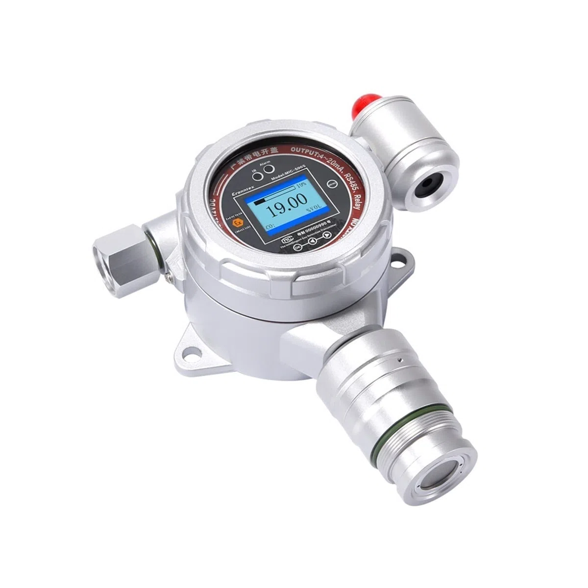 Monitor jakości powietrza Detektor metanolu, analizator detektora gazu od 0 do 1000 ppm; Wysoka precyzja W/LED Alarm, srebro(0-10000ppm)