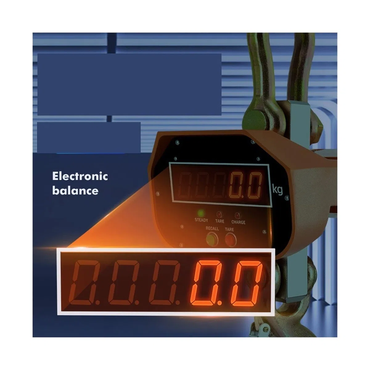 Wagi wiszące, Przemysłowa elektroniczna waga dźwigowa 1T / 5T z pilotem Wyświetlacz LCD do gospodarstwa, polowania, wagi naciągu dziobu(3T/0.5KG)