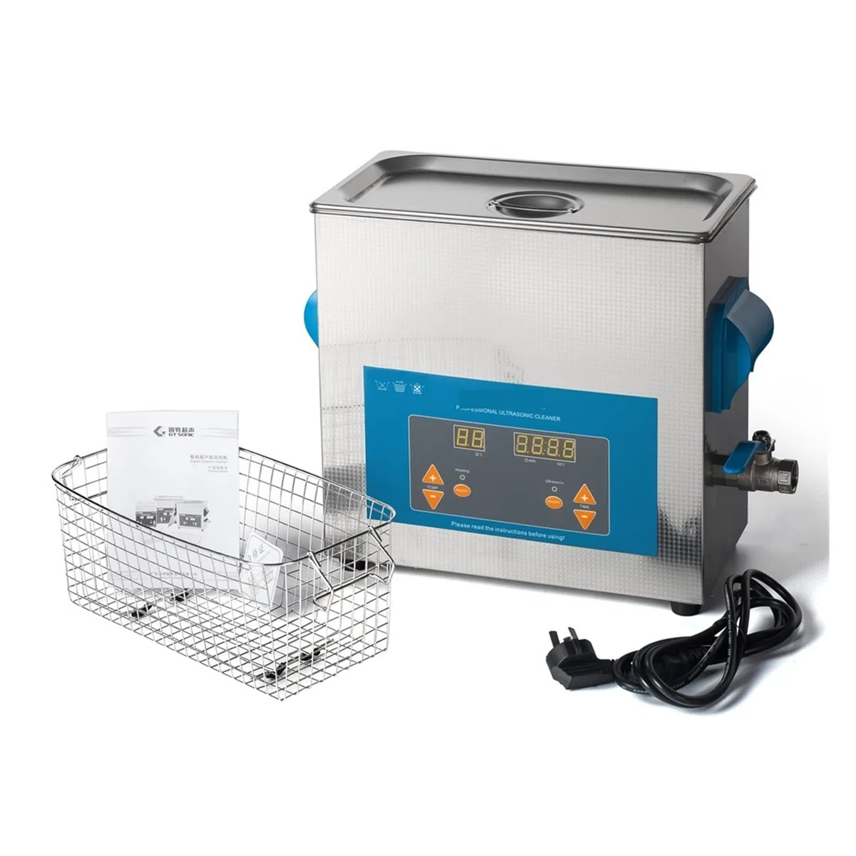 Urządzenie do czyszczenia ultradźwiękowego Myjka ultradźwiękowa 6L 150W Z wyświetlaczem cyfrowym Kosz grzewczy Kąpiel(VGT-1860QT)